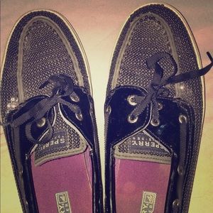 Black sparkly Sperrys!